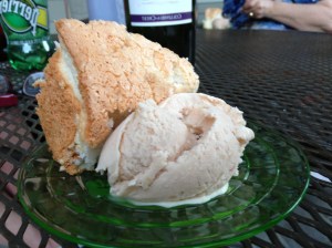 Rhubarb ice cream and Lemon Angel Food cake!