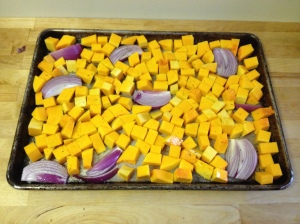 squash and onions pre-roasting