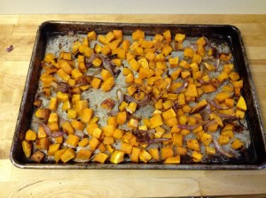 squash and onions post-roasting